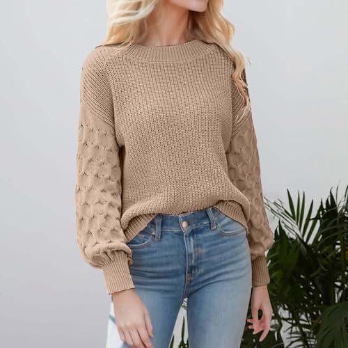 Womens Sweaters Long Sleeve Tops Sweatshirt for Women Fall Fashion Shirts Cute Pullover Solid Gift