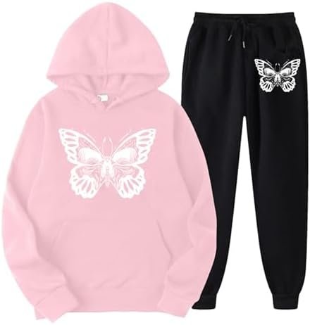 Womens Two Piece Outfits Sets Hoodie Sweatshirt and Long Sweatpants Jogger Workout Set Fall Women Pant Suit Tall