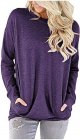 Women's Casual Loose Fit Tunic Tops Long Sleeve Comfy Sweatshirts Pullover T-Shirts Blouses