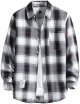 Men's Casual Printed Shirt Autumn/Winter Long Sleeved Single Breasted Lapel Plaid Striped Casual Cotton T Shirts