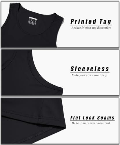 Men's UPF 50+ Tank Top Quick Dry Summer Workout Muscle Sleeveless Shirts for Swim Beach Bodybuilding