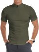 Men's Long/Short Sleeve Polo Shirts Quarter-Zip Casual Slim Fit Mock Neck Basic Designed Cotton Shirts