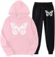 Womens Two Piece Outfits Sets Hoodie Sweatshirt and Long Sweatpants Jogger Workout Set Fall Women Pant Suit Tall