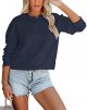 Women's Crop Sweatshirts Long Sleeve Casual Pullover Crew Neck Basic Tops