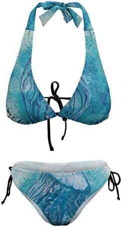 Swimsuit for Women Girl Sexy Ocean Life on Earth 2 Piece Wrap Beach Adjustable Strap Tie String