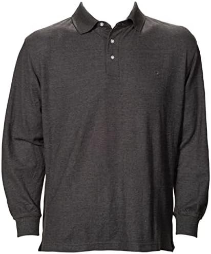 Back Snap Mens Polo Shirt-Long Sleeve