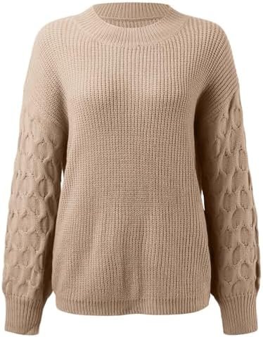 Womens Sweaters Long Sleeve Tops Sweatshirt for Women Fall Fashion Shirts Cute Pullover Solid Gift